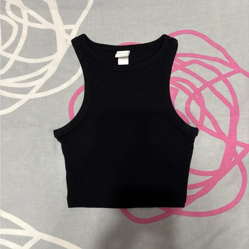 H&M Black High Neck Tank Top